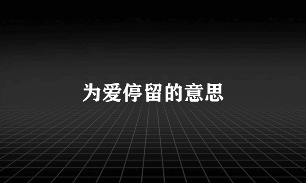 为爱停留的意思