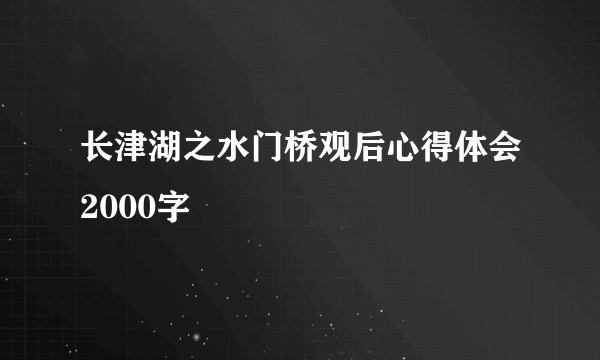 长津湖之水门桥观后心得体会2000字
