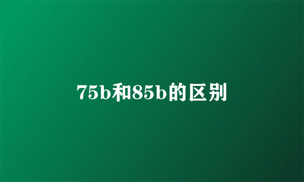 75b和85b的区别