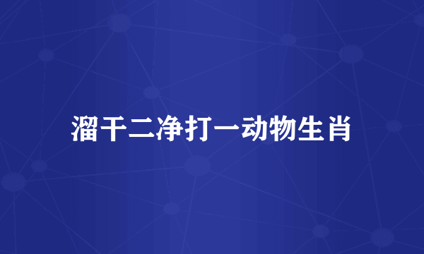 溜干二净打一动物生肖