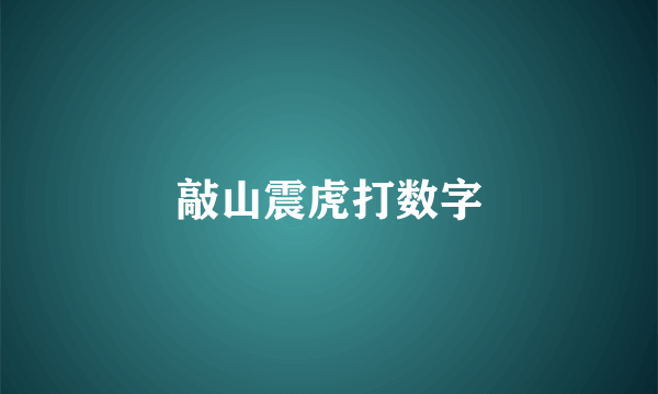 敲山震虎打数字