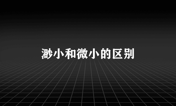 渺小和微小的区别