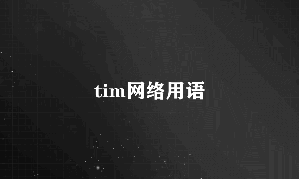 tim网络用语
