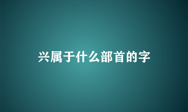 兴属于什么部首的字