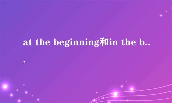 at the beginning和in the beginning的区别