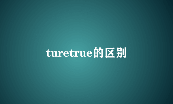 turetrue的区别