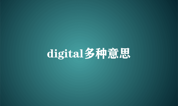 digital多种意思
