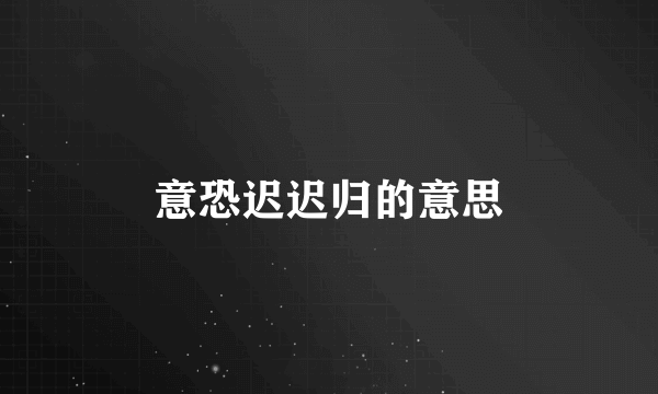 意恐迟迟归的意思