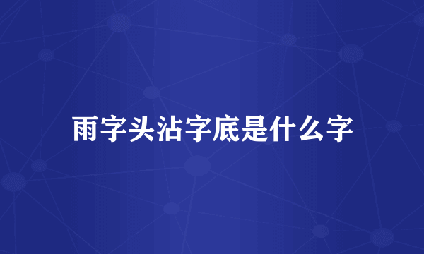 雨字头沾字底是什么字