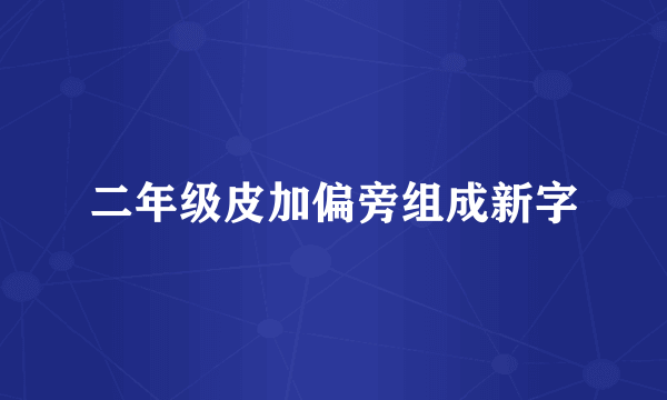 二年级皮加偏旁组成新字