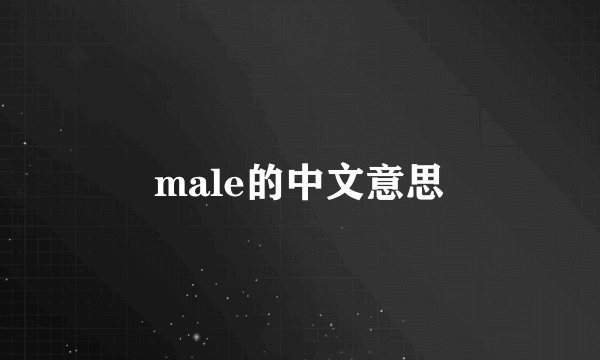 male的中文意思