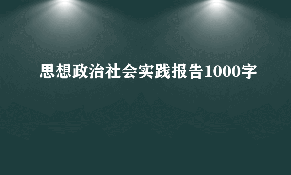 思想政治社会实践报告1000字