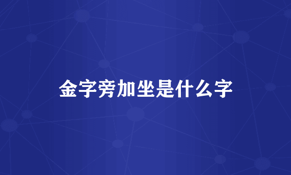 金字旁加坐是什么字