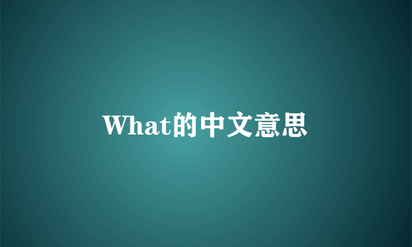 What的中文意思
