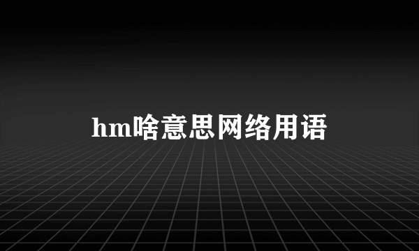 hm啥意思网络用语