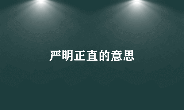 严明正直的意思