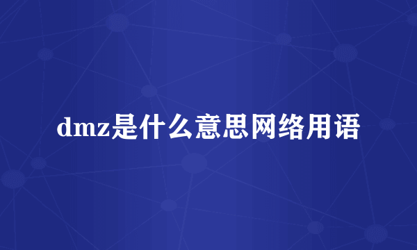 dmz是什么意思网络用语