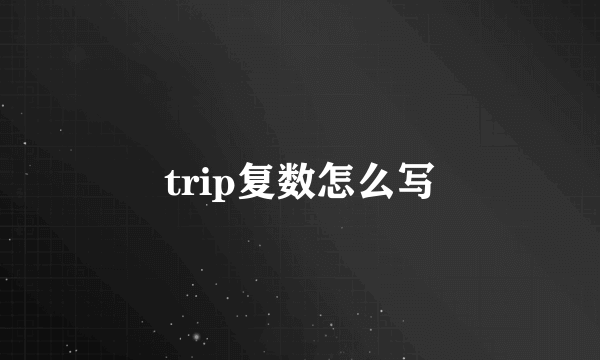 trip复数怎么写