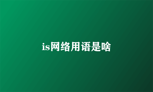 is网络用语是啥