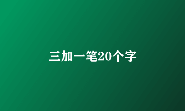 三加一笔20个字