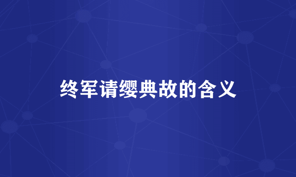 终军请缨典故的含义