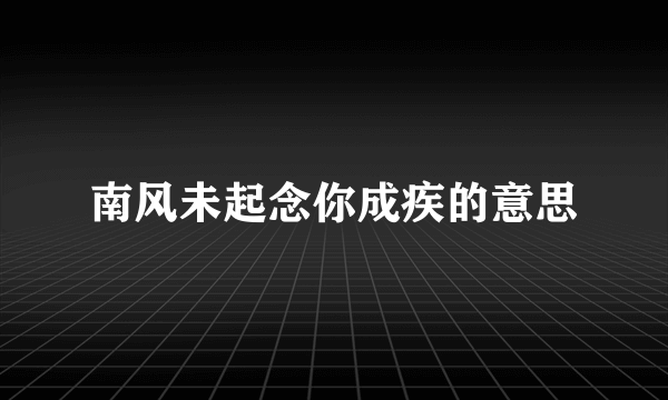 南风未起念你成疾的意思