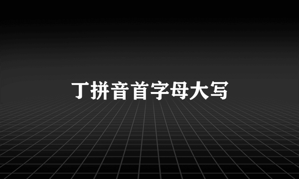 丁拼音首字母大写