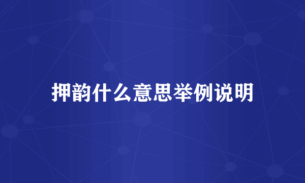 押韵什么意思举例说明