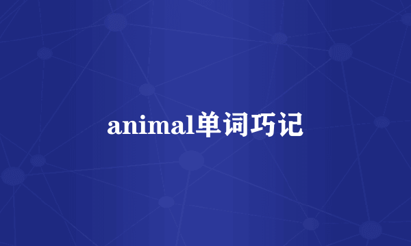 animal单词巧记