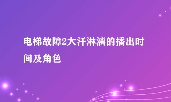 电梯故障2大汗淋漓的播出时间及角色