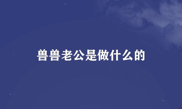 兽兽老公是做什么的