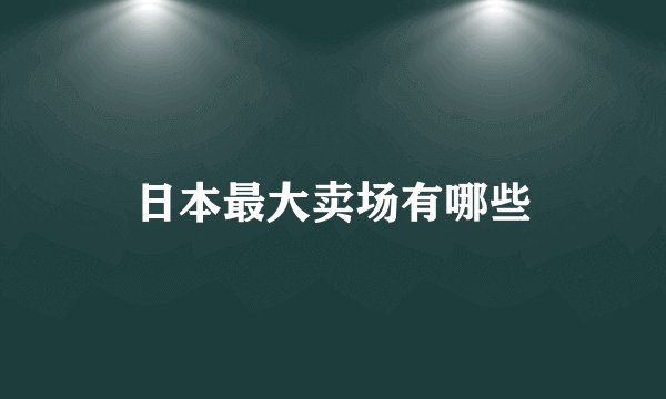 日本最大卖场有哪些