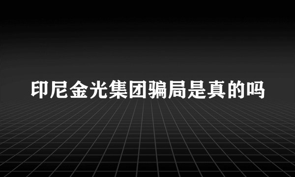 印尼金光集团骗局是真的吗