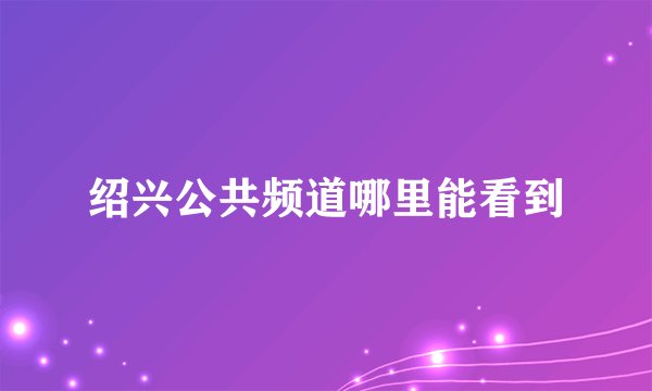 绍兴公共频道哪里能看到