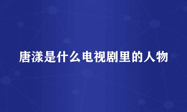 唐漾是什么电视剧里的人物