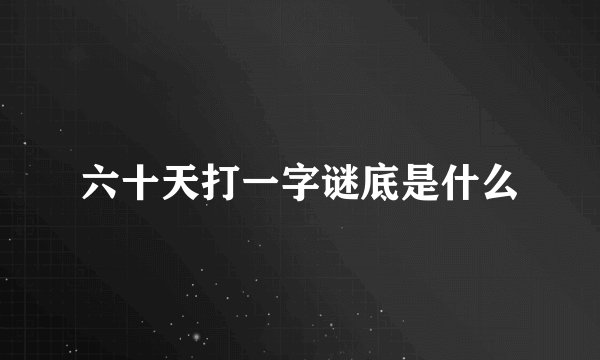 六十天打一字谜底是什么