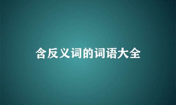 含反义词的词语大全
