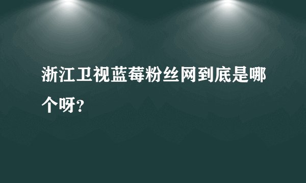 浙江卫视蓝莓粉丝网到底是哪个呀？