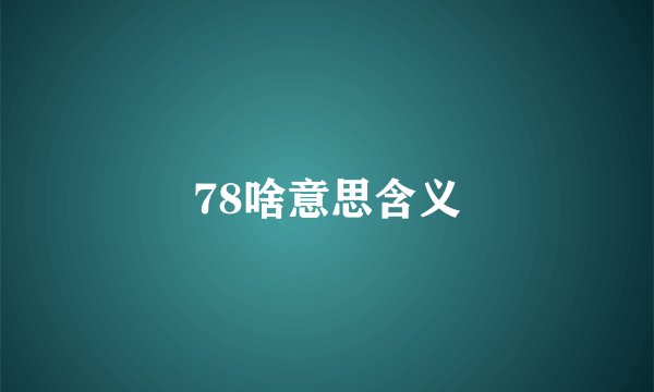 78啥意思含义