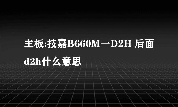 主板:技嘉B660M一D2H 后面d2h什么意思
