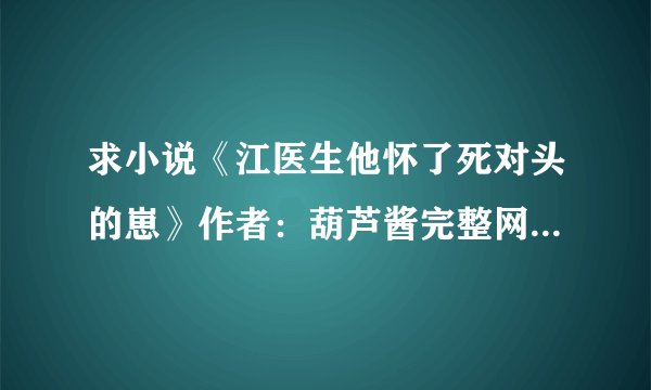 求小说《江医生他怀了死对头的崽》作者：葫芦酱完整网盘链接下载