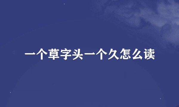 一个草字头一个久怎么读