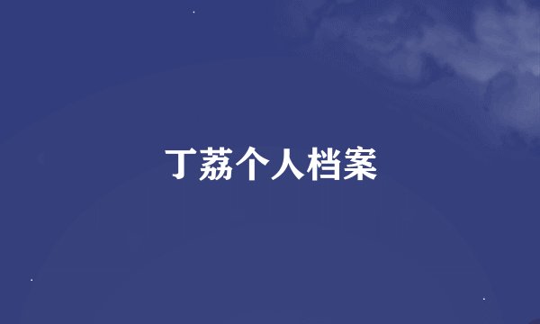 丁荔个人档案