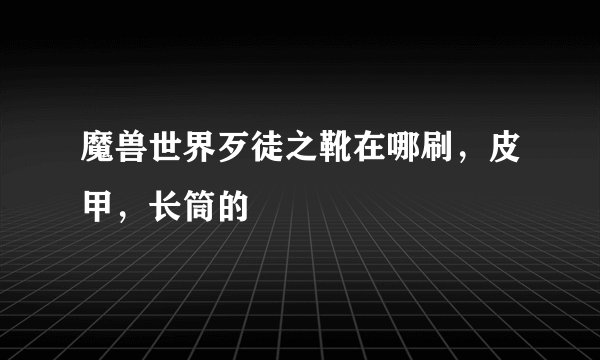 魔兽世界歹徒之靴在哪刷，皮甲，长筒的