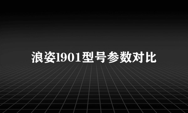 浪姿l901型号参数对比