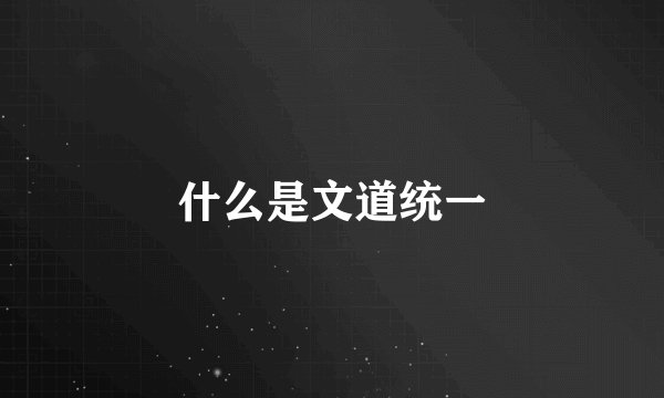 什么是文道统一
