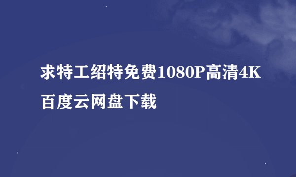 求特工绍特免费1080P高清4K百度云网盘下载