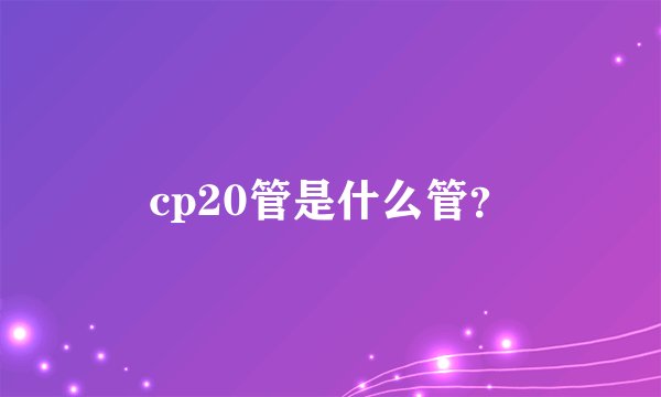 cp20管是什么管？