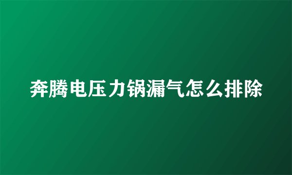 奔腾电压力锅漏气怎么排除