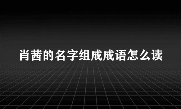 肖茜的名字组成成语怎么读